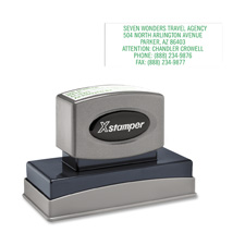 Xtra Lrg Bus Address Stamp,1-8 Line,43Max Chr,1-3/16"x3-1/8"