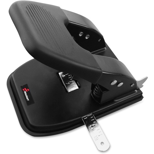 2-Hole Paper Punch, Adjustable, 30 Sheet Cap, Black