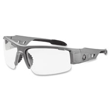 Clear Lens/Half Frame Safety Glasses, Gray