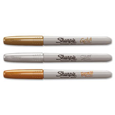 Sharpie Metallic Markers, Fine Pt, 3 Color/PK, Assorted