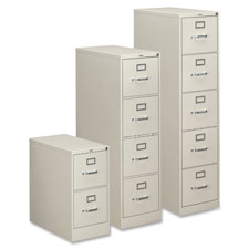 5 Drawer File, Vertical, Letter, 15"x26-1/2"x60",Light Gray