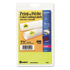 LABEL,ROUND,1.25"DIA,NEONYW