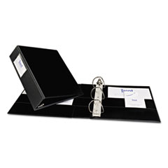 Slant Ring Binder W/Label Holder, 2"Cap, 11"x8-1/2", Black