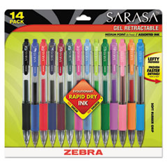 Gel Pen, Retract, .7mm, 14/PK, Ast Barrel/Ast Ink