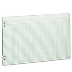 Columnar Ruled Sheets, 24 Col, 11"x17", 100/PK, Green