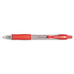 Retractable Pen,Refillable,Ultra Fine,Clear Barrel/Red Ink