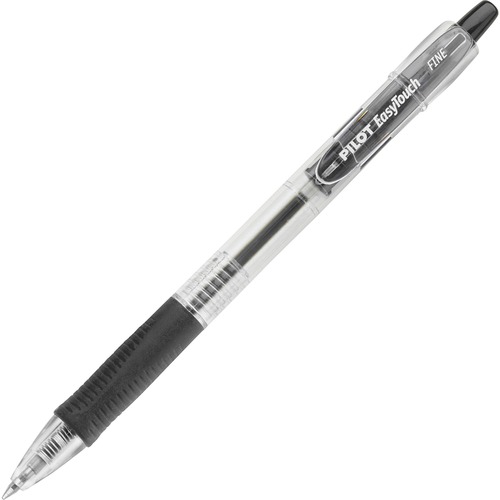 Ballpoint Pen,Retract./Refill.,1DZ,Fine Pt,CL/Black Ink