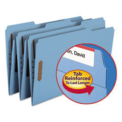 Folder, 2 Fasteners, 1/3 AST Tab Cut, Legal, 50/BX, Blue