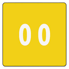 Numeric Labels, "0", 1-1/2"x1-1/2", 250/RL, Yellow