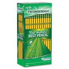 Ticonderoga Pencil,w/ Eraser,No.2 Med.Soft, 72 Ct.,YW