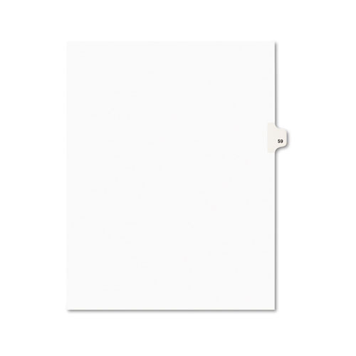 Numeric Divider, "59", Side Tab, 11"x8-1/2", 25/PK, White