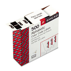 Color Code Labels, "R", 1"x1-1/4", 500/RL, Brown