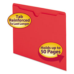 File Jackets,Flat Exp.,Straight Cut,Letter,100/BX,Red