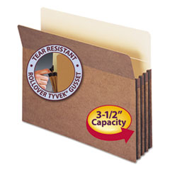 File Pocket, 3-1/2"Exp, Straight Cut, Ltr, 25/BX, RDR