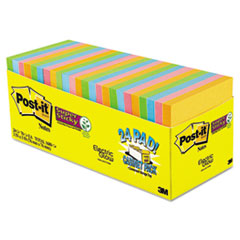 Super Sticky Notes, 3"x3", 70 Sheets, 8/PK, Elect Glow/Ast