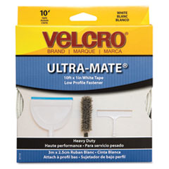 Fastener Tape, Hook/Loop,Water-Resistent,1"x10', White