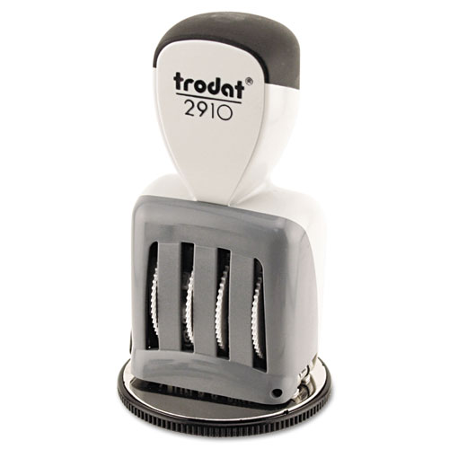 Trodat Round Stamp, Time/Date, 12-Hr, 2" Diam