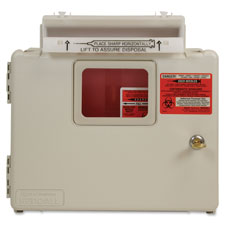 Biohazard Wall Cabinet for Sharp Objects, w/ Lid, 5 Quart