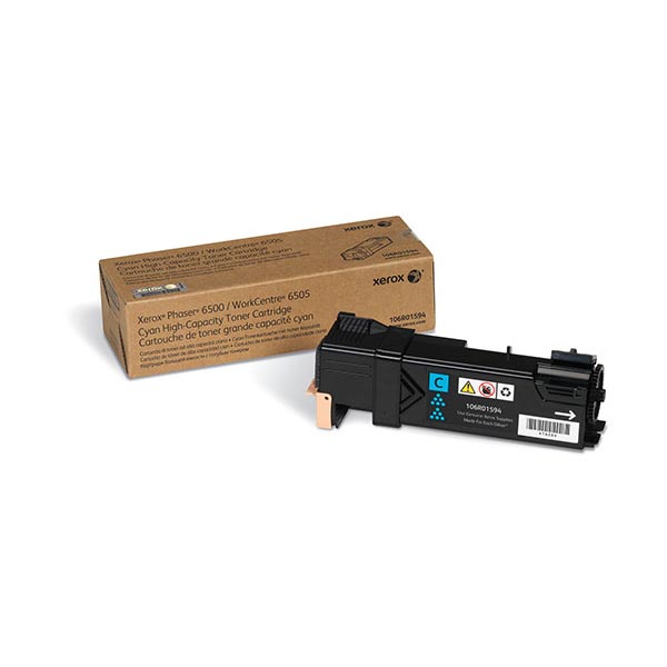 Genuine OEM Xerox 106R01594 High Yield Cyan Toner Cartridge (2,500 page yield)