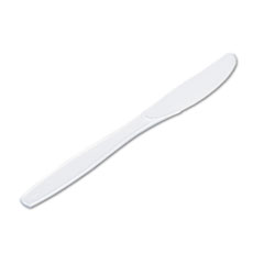 Heavywt Plastic Knives, Bulk, 7-1/2" L, 1000/CT, White