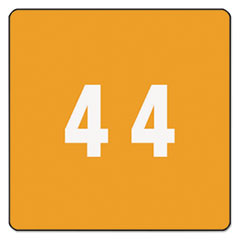 Numeric Labels, "4", 1-1/2"x1-1/2", 250/RL, Orange