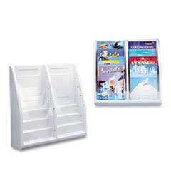 Magazine Holders, 8 Pocket, 20-1/4"x5"x19-3/4", Gray