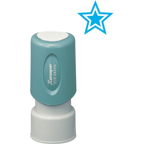 Specialty Stamp,5/8", Preinked Star Shape,Light Blue