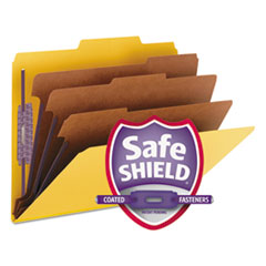 Classification Folders, 3 Dividers, Letter, 10/BX, Yellow