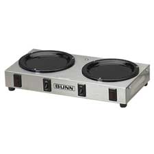 2 Station Coffee Warmer, 14"x7"x2-1/2", Stainless Steel