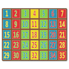 Numbered Row Rug, 123's, 6'x8'4, Multi