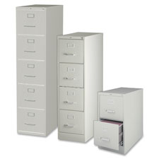 Vertical File, 5-Drawer, Lgl, 18"x26-1/2"x61-3/8", Lt Gray