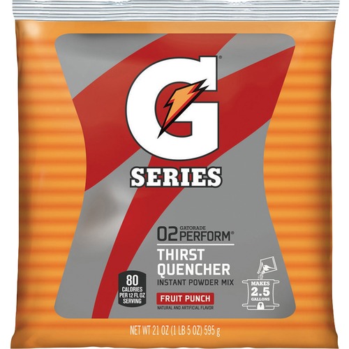 Gatorade Mix Pouches,Makes 2-1/2 Gal, 21 oz., Fruit Punch