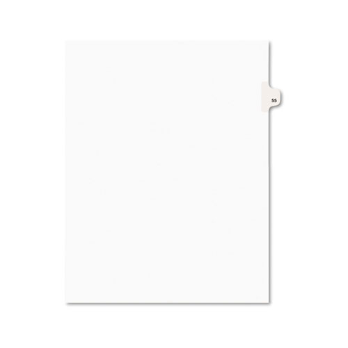 Numeric Divider, "55", Side Tab, 11"x8-1/2", 25/PK, White