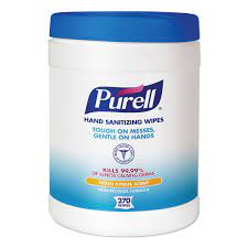 Sanitizing Hand Wipes, 6 x 6 3/4, White, 270 Wipes/Canister