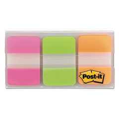 Post-it Index Tabs, 1"Solid, 66Tabs/PK, Pink/Green/Orange
