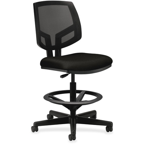 Mesh Task Stool, Adjustable, Swivel,27"x28"x49-7/8", Black