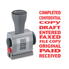 Pre-Inked Stamp, 10 Phrases, 3/16"x1-1/2", Red