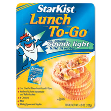 Lunch To-Go Kit, 3oz. Chunk Light Tuna, 4.5 oz Packs, 9/CT