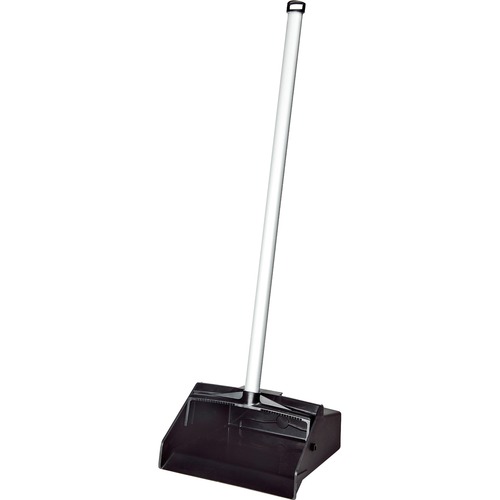 Dustpan, w/ Aluminum 32" Handle,12"x11" Plastic Hopper, BK
