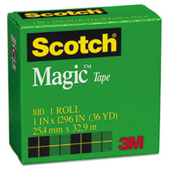 Magic Tape, 1" Core, 1"x1296", 1/PK, Transparent