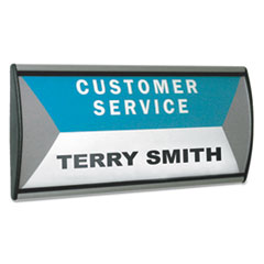 Wall/Door Sign,Transparent Plastic Cvr,8-3/4"x5/8"x4", BK/SR