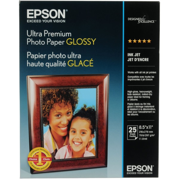 Photo Paper, Glossy, 11.8 mil, 8.5"x11", 25/PK, 96 Brt, WE
