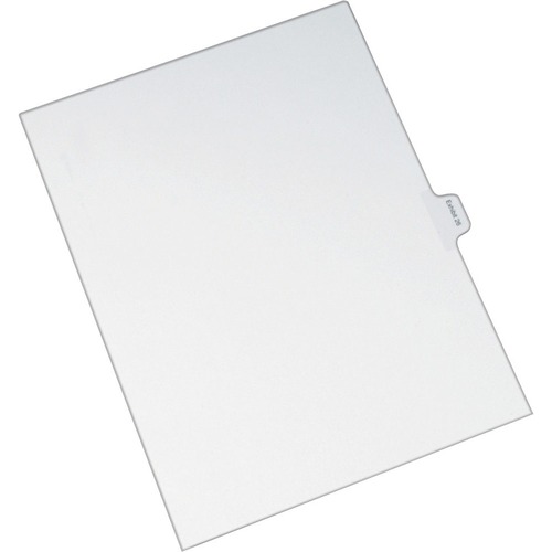 Index Divider, Exhibit 26, Side Tab, 25/PK, White