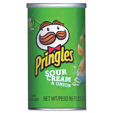 Pringles Potato Crisps, 2.5oz., 12/CT, Sour Cream/Onion