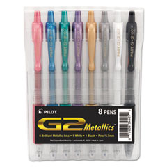 G2 Pens, Gel, Metallics, .7mm, 8/PK, Assorted