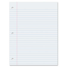 Filler Paper, 8"x10-1/2", 3/8" Rld, 200 Shts, White