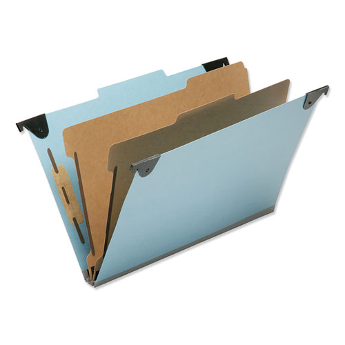Hanging File Folder, 25Pt, 1" Cap, Lgl, 2-Div, 6-Sec, LBE