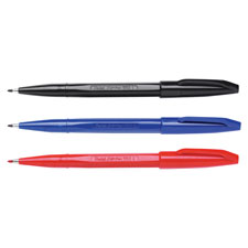 Sign Pens, Fiber Tip, Bold Point, 12/PK, Assorted