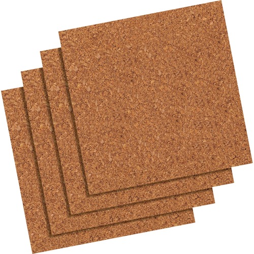 Cork Panels, Self-stick, 12"x12", 4/PK, Natural