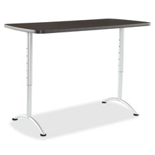 Adjustable Height Table,30-42"x36"x72",Gray Walnut/Silver